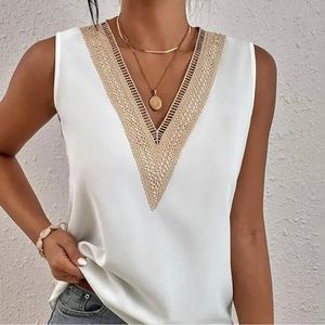 White Sleeveless Top XL NWT